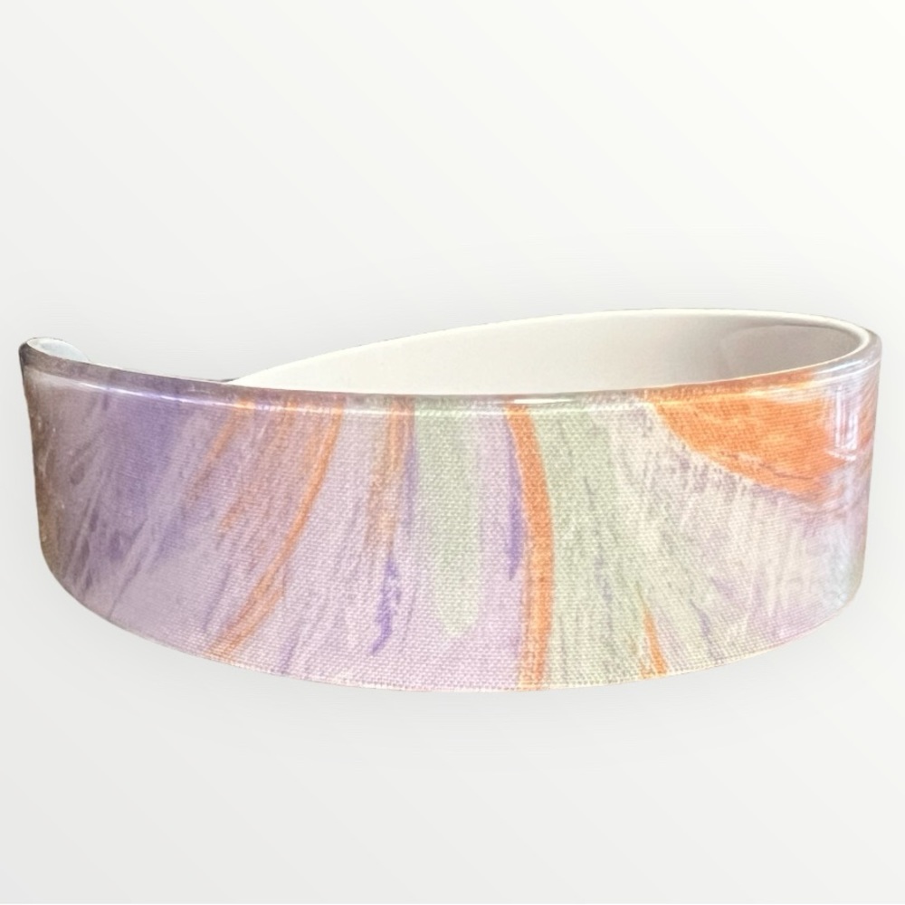 Ultra Feminine 1970’s Pastel French Thick Headband, Deadstock, Floral Pastels